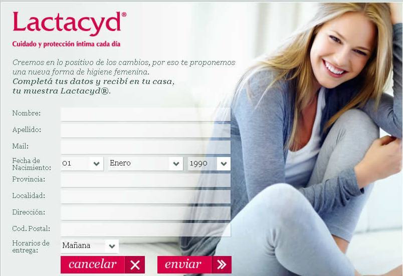 Muestras gratis de Lactacyd. Pide la tuya y recíbela en tu casa